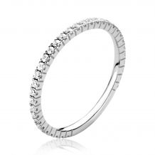 ZINZI 14K White Gold Ring White Zirconias Rail Setting 1,7mm width ZGR373W