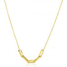 ZINZI 14K Gold Necklace 5 Trendy Paperclip Chains 4mm width 40-45cm ZGC344