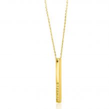 ZINZI Gold 14 krt gouden ketting 45cm met glad staafje van 30mm lang. Met liefdevolle teksten 'Love' en 'Eternal' ZGC352