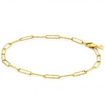 ZINZI Gold 14 krt gouden armband met trendy bewerkte paperclip/closed for ever schakels 2,7mm breed, lengte 19cm ZGA348