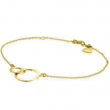 ZINZI 14K Gold Bracelet with 2 Connected Open Circles 18-20cm ZGA113