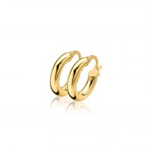 ZINZI 14K Gold Hoop Earrings Round Tube 13 x 3mm ZGO129