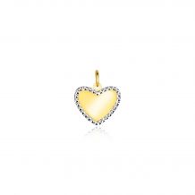 10mm ZINZI Gold 14 krt gouden hanger met glanzend hartje van 10mm en met chique witgouden parelrand ZGH364-10