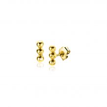 4mm ZINZI Gold 14 krt gouden oorknoppen met drie bolletjes ZGO414