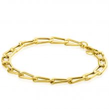 ZINZI Gold 14 krt gouden armband met stoere trendy schakels van 5,8mm breed, lengte 19cm ZGA355
