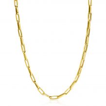 ZINZI Gold 14 krt gouden collier 45cm met trendy paperclip/closed for ever schakels 4mm breed ZGC347