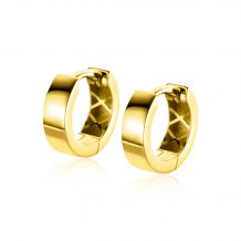 12,5mm ZINZI 14K Gold Hoop Earrings Square Tube 3,6mm width ZGO438