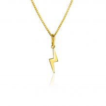 18mm ZINZI 14K Gold Pendant Shiny Lightning Bolt ZGH402 (excl. necklace)