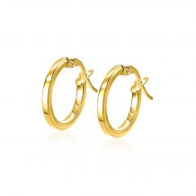 ZINZI 14K Gold Hoop Earrings Square Tube 13 x 1,5mm ZGO257