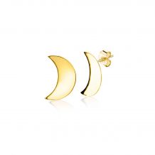 9mm ZINZI 14K Gold Stud Earrings Crescent Moon ZGO384