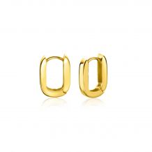 10mm ZINZI Gold 14 krt gouden rechthoekige oorringen met luxe klapsluiting 10mm x 2mm vierkante buis ZGO408
