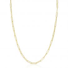 ZINZI Gold 14 krt gouden collier 45cm met trendy bewerkte paperclip/closed for ever schakels 2,7mm breed ZGC348
