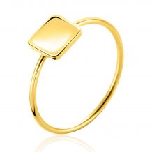 ZINZI Gold 14 karat gold ring with glossy square plate ZGR485
