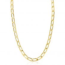 ZINZI Gold 14 krt gouden brede trendy schakel-collier 45cm, breedte 5,8mm ZGC355