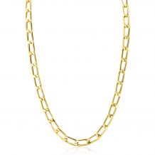 ZINZI Gold 14 krt gouden brede trendy schakel-collier 45cm, breedte 5,8mm ZGC355