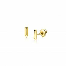 4,5mm ZINZI Gold 14 krt gouden oorknoppen rechthoekige studs ZGO477

