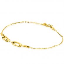 ZINZI 14K Gold Bracelet 5 Trendy Paperclip Chains 4mm width 17-19cm ZGA344