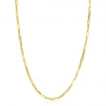 ZINZI Gold 14 krt gouden collier 45cm met trendy paperclip/closed for ever schakels 3mm breed ZGC346