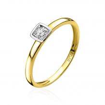 ZINZI 14K Gold Stackable Ring Square White ZGR150