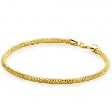 ZINZI Gold 14 krt gouden popcorn schakelarmband 3mm breed, lengte 18,5cm ZGA380