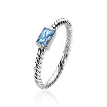 ZINZI Sterling Silver Stackable Ring Twist Blue ZIR1901