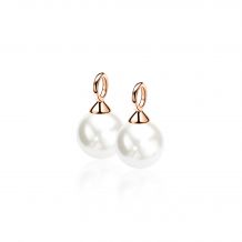 10mm ZINZI Rose Plated Sterling Silver Earrings Pendants Pearl White ZICH266WR (excl. hoop earrings)