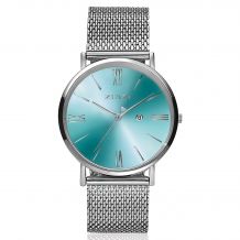 ZINZI Roman Watch 34mm Blue-Green Dial Stainless Steel Case and Mesh Strap  ZIW511M