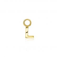 ZINZI Sterling Silver 14K Yellow Gold Plated Letter Ear Pendant L (per piece)