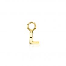 ZINZI Gold Plated Letter Earrings Pendant L price per piece ZICH2145L (excl. hoop earrings)