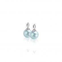 10mm ZINZI Sterling Silver Earrings Pendants Pearl Light Blue ZICH266LB (excl. hoop earrings)