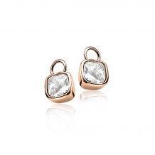 ZINZI Rose Plated Sterling Silver Earrings Pendants White ZICH190D (excl. hoop earrings)