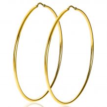 65mm ZINZI Gold Plated Sterling Silver Hoop Earrings 65x2mm ZIO438G