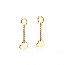 ZINZI Gold Plated Sterling Silver Earrings Pendants Heart ZICH1690G (excl. hoop earrings)