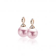 10mm ZINZI Rose Gold Plated Sterling Silver Earrings Pendants Pearl Pink ZICH266RR (excl. hoop earrings)