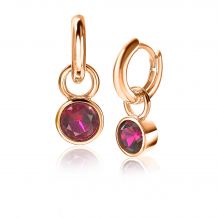 ZINZI Rose Plated Sterling Silver Earrings Pendants Dark Red ZICH1486RR (excl. hoop earrings)