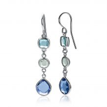 45mm ZINZI Sterling Silver Drop Earrings Blue ZIO1870