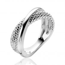 ZINZI Sterling Silver Ring Crossover Beads ZIR2242