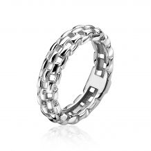ZINZI zilveren ring schakel glad ZIR878