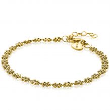 ZINZI Gold Plated Sterling Silver Fantasy Bracelet Flowers 17-20cm ZIA2184G