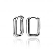 18mm ZINZI Sterling Silver Hoop Earrings Rectangular 18x3mm ZIO2222