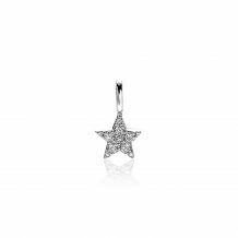 13mm ZINZI Sterling Silver Star Pendant White ZIH2138 (excl. necklace)