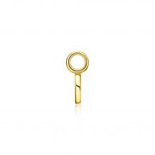 ZINZI Sterling Silver 14K Yellow Gold Plated Letter Ear Pendant I  (per piece)