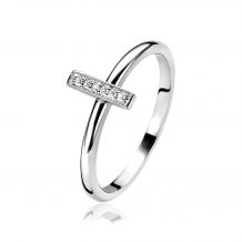 ZINZI Sterling Silver Stackable Ring Bar White ZIR1473