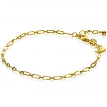 ZINZI Gold Plated Sterling Silver Chain Bracelet Paperclip width 2,4mm ZIA2033G