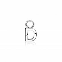ZINZI Sterling Silver Letter Earrings Pendant D price per piece ZICH2144D (excl. hoop earrings)