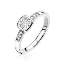 ZINZI Sterling Silver Stackable Ring Square White ZIR1664