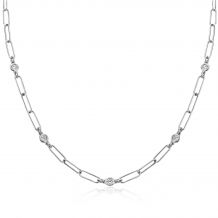 ZINZI Sterling Silver Necklace Paperclip Chain