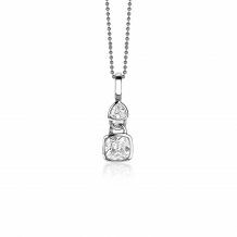ZINZI zilveren hanger 29mm vierkant driehoek met witte zirconia's ZIH2010