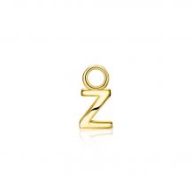 ZINZI Sterling Silver 14K Yellow Gold Plated Letter Ear Pendant Z (per piece)