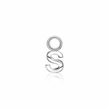 ZINZI Sterling Silver Letter Ear Pendant S (per piece)